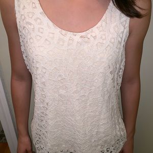 LOFT lace tank top, cream colored